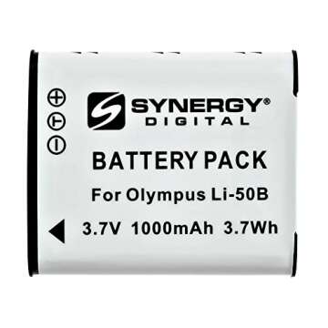 Synergy Digital Camera Battery, Compatible with Ricoh WG-70 Digital Camera, (Li-Ion, 3.7V, 1000 mAh) Ultra High Capacity, Replacement for Pentax DL-i92 Battery