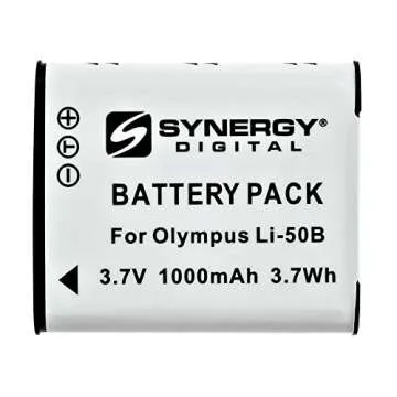 Synergy Digital Camera Battery, Compatible with Ricoh WG-70 Digital Camera, (Li-Ion, 3.7V, 1000 mAh) Ultra High Capacity, Replacement for Pentax DL-i92 Battery