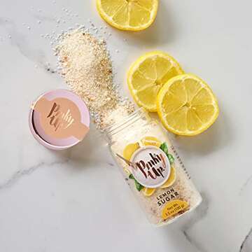 Pinky Up Lemon Sugar, 3.5oz Yellow Flavored Sugar, Sugar Rimmer for Cocktails, Sanding Sugar, Cocktail Rimmer, Home Bar Accessories, Margarita Party