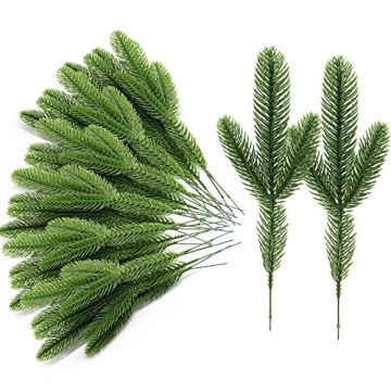 MEMOVAN 30 pcs Artificial Pine Branches for Holiday Decor