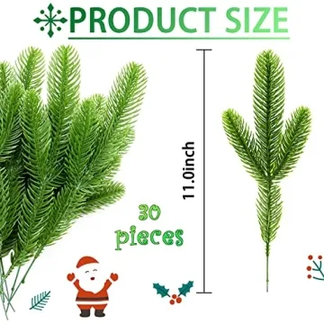 MEMOVAN 30 pcs Artificial Pine Branches for Holiday Decor