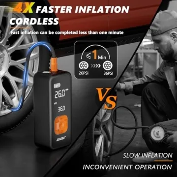 Portable Tire Inflator with LED Light and Digital Gauge