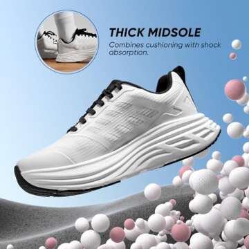 NORTIV 8 Women's Walking Shoes Cushion Running Tennis Shoes ActiveFloat Non-Slip Comfortable Breatha...