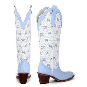 MissHeel Elegant Cowboy Boots for Women - Size 7