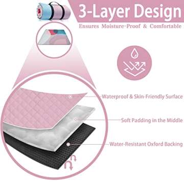 PY SUPER MODE Picnic Blankets Extra Large, Waterproof Foldable Outdoor Beach Blanket Oversized 83x79...