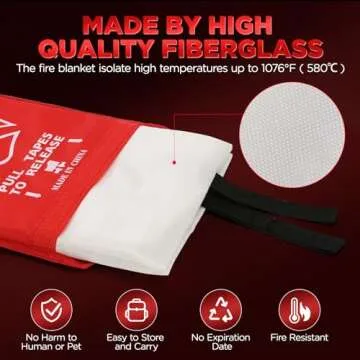 ELIXRION Portable Fire Extinguisher Blanket for Safety