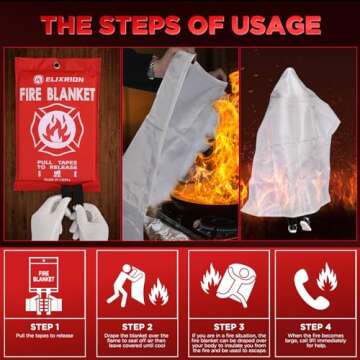 ELIXRION Portable Fire Extinguisher Blanket for Safety