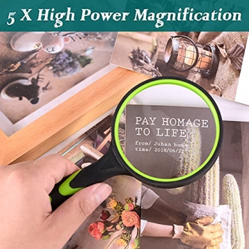 NIACONN 5X Magnifying Glass for Seniors and Kids
