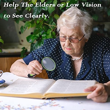 NIACONN 5X Magnifying Glass for Seniors and Kids