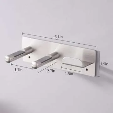 BANJEKT Hair Dryer Holder, SUS304 Adhesive Blow Dryer Holder Wall Mounted Compatible with Dyson Hair Dryer, Hair Dryer Organizer Dyson Hair Dryer Wall Mount