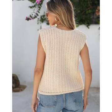 Trendy Cardigan Sweater Vest for Women - Crochet Top