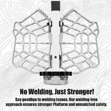 NatureBlend Hunting Saddle Platform: 16"x12" Lightweight Cast Aluminum, Non-Slip Ridge Grips, Fully Adjustable Silent Tree Saddle Platform, Reliable Hunting Platform for Saddle Hunters