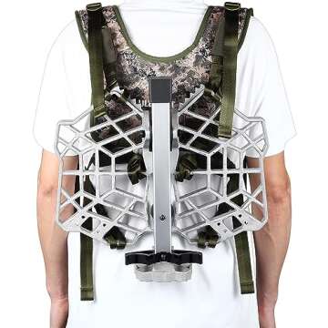 NatureBlend Hunting Saddle Platform: 16"x12" Lightweight Cast Aluminum, Non-Slip Ridge Grips, Fully Adjustable Silent Tree Saddle Platform, Reliable Hunting Platform for Saddle Hunters