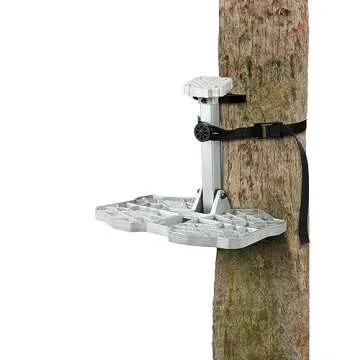 NatureBlend Hunting Saddle Platform: 16"x12" Lightweight Cast Aluminum, Non-Slip Ridge Grips, Fully Adjustable Silent Tree Saddle Platform, Reliable Hunting Platform for Saddle Hunters