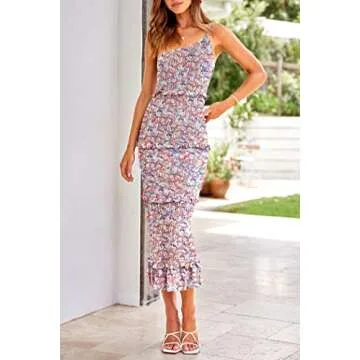Stylish PRETTYGARDEN Women's Summer Midi Bodycon Dress