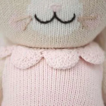 cuddle + kind Hannah The Bunny Blush Little 13" Hand-Knit Doll – 1 Doll = 10 Meals, Fair Trade, Heirloom Quality, Handcrafted in Peru, 100% Cotton Yarn