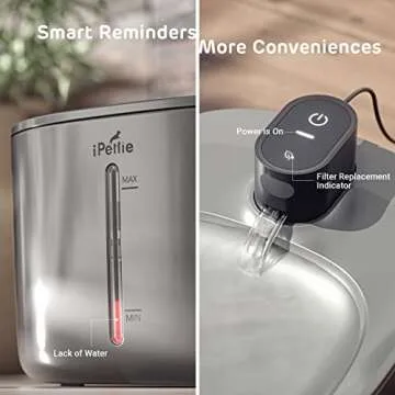 iPettie Stainless Steel Cat Water Fountain, 4L Capacity