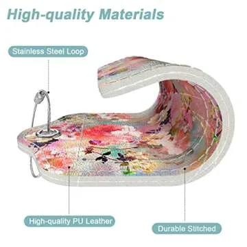 Rimilak 3 Pcs PU Leather Luggage Tags for Suitcase, Travel Cruise Luggage Tag with Privacy Flap, Name ID Label and Metal Loop for Women Men Baggage Handbag School Bag Backpack, Watercolor Flowers