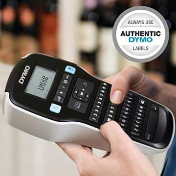 DYMO Label Maker with 2 D1 DYMO Label Tapes | LabelManager 160 Portable Label Maker, QWERTY Keyboard, One-Touch Smart Keys, Easy-to-Use, for Home & Office Organization