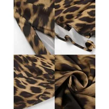 Trendy Leopard Print Satin Maxi Skirt for Women