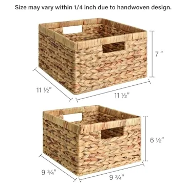 Stylish StorageWorks Wicker Baskets Set of 2 for Organizing