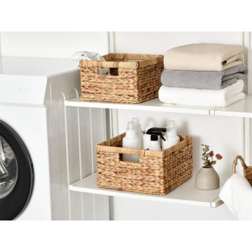 Stylish StorageWorks Wicker Baskets Set of 2 for Organizing