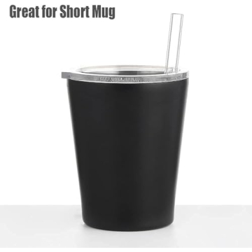 ALINK Short Glass Straws - Eco-Friendly 6 Inch Drinking Straws