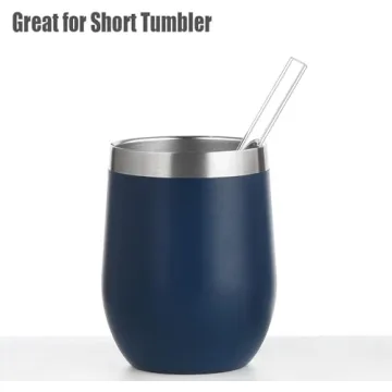 ALINK Short Glass Straws - Eco-Friendly 6 Inch Drinking Straws