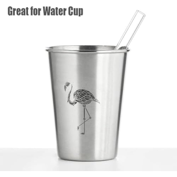 ALINK Short Glass Straws - Eco-Friendly 6 Inch Drinking Straws