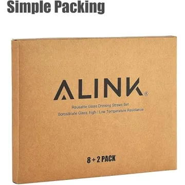 ALINK Short Glass Straws - Eco-Friendly 6 Inch Drinking Straws