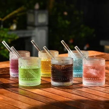 ALINK Short Glass Straws - Eco-Friendly 6 Inch Drinking Straws