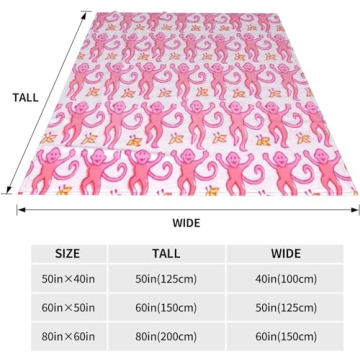 Cozy Monkeys Ultra-Soft Flannel Blanket for All Ages