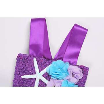 Koatobbor Girls Mermaid Costume Mermaid Tutu Dress Color Led Light Up for Halloween Birthday Party 3-8Years