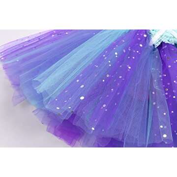 Koatobbor Girls Mermaid Costume Mermaid Tutu Dress Color Led Light Up for Halloween Birthday Party 3-8Years