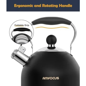 Durable Stainless Steel Whistling Tea Kettle 2 Quart