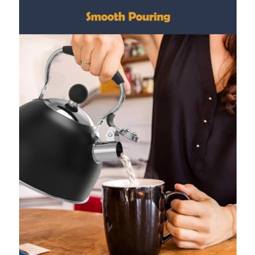 Durable Stainless Steel Whistling Tea Kettle 2 Quart