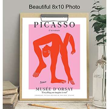 Pablo Picasso Wall Art - Pablo Picasso Poster - Pablo Picasso Prints - Gallery Wall Art - Museum Poster - Mid-Century Modern Decor - Abstract Art - Minimalist Wall Decor - Art Gifts for Women - 8x10