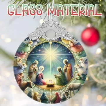 3" Stained Glass Nativity Ornament for Christmas