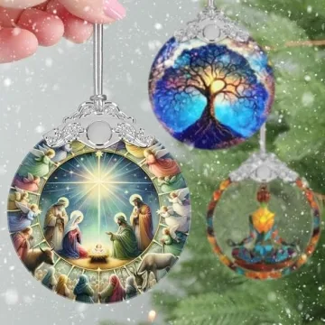 3" Stained Glass Nativity Ornament for Christmas