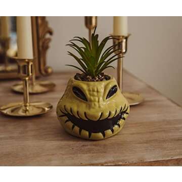 Disney The Nightmare Before Christmas Oogie Boogie 4-Inch Ceramic Mini Planter With Artificial Succulent