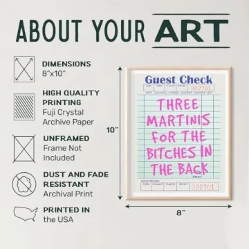 Preppy Cocktail Party Wall Decor - Fun 8x10 Prints