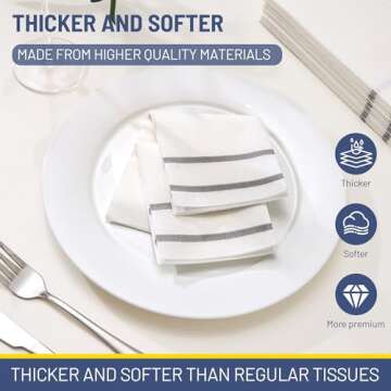 100 Pack Silver Design Decorative Disposable Napkins for Events