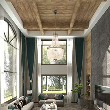 Maxax 5 Lights Crystal Chandelier Lights, French Empire Country Adjustable Foyer Chandelier Pendant, 34.2"H x 19.6"W Modern Crystal Ceiling Light Fixture for Dining Living Room Bedroom, Antique Bronze