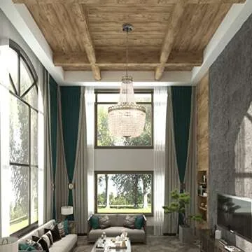 Maxax 5 Lights Crystal Chandelier Lights, French Empire Country Adjustable Foyer Chandelier Pendant, 34.2"H x 19.6"W Modern Crystal Ceiling Light Fixture for Dining Living Room Bedroom, Antique Bronze