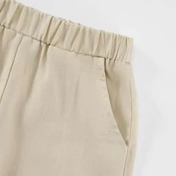 Baby Boy Clothes Set Toddler Summer Outfit Cotton Linen Short Sleeve T-Shirt Top Pocket Button-Down Shirt Short Set Khaki