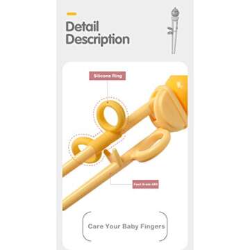 Goryeo Baby Training Chopsticks for Kids - Use Completely Harmless Material - Anti-dislocation Buckle Design - Includes Portable Box (Yellow)
