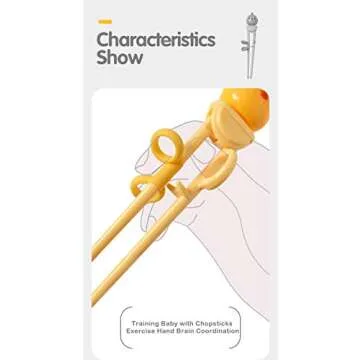 Goryeo Baby Training Chopsticks for Kids - Use Completely Harmless Material - Anti-dislocation Buckle Design - Includes Portable Box (Yellow)
