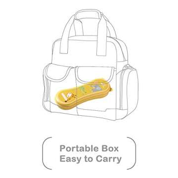 Goryeo Baby Training Chopsticks for Kids - Use Completely Harmless Material - Anti-dislocation Buckle Design - Includes Portable Box (Yellow)