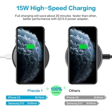 Vebach 15W Fast Wireless Charger Pad for iPhone Samsung