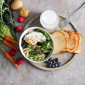 Sweese 28 oz Porcelain Bowls Set of 4 - for Salad, Pasta, Cereal - Microwave, Dishwasher and Oven Safe - White - 103.401